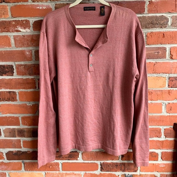 Lord & Taylor Other - NEW Lord & Taylor Coral & Gray Henley Sweater